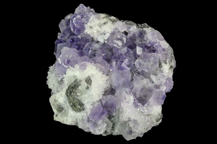 Purple Fluorite Crystals with Quartz - China #122014
